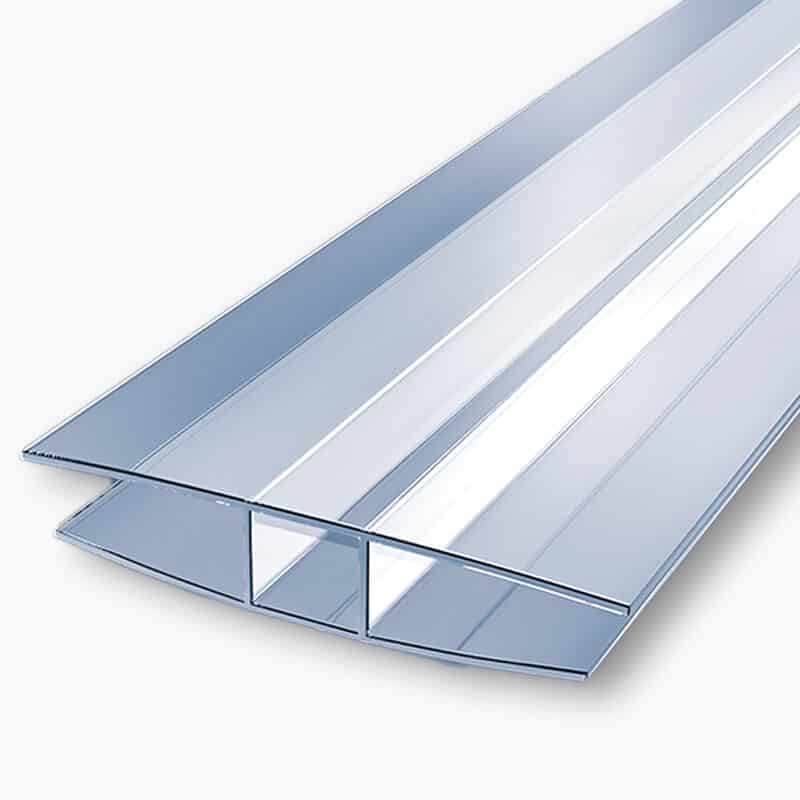 16 mm h profil polycarbonat farblos stegplatten doppelstegplatten h profil polycarbonat farblos fuer 16mm stegplatten