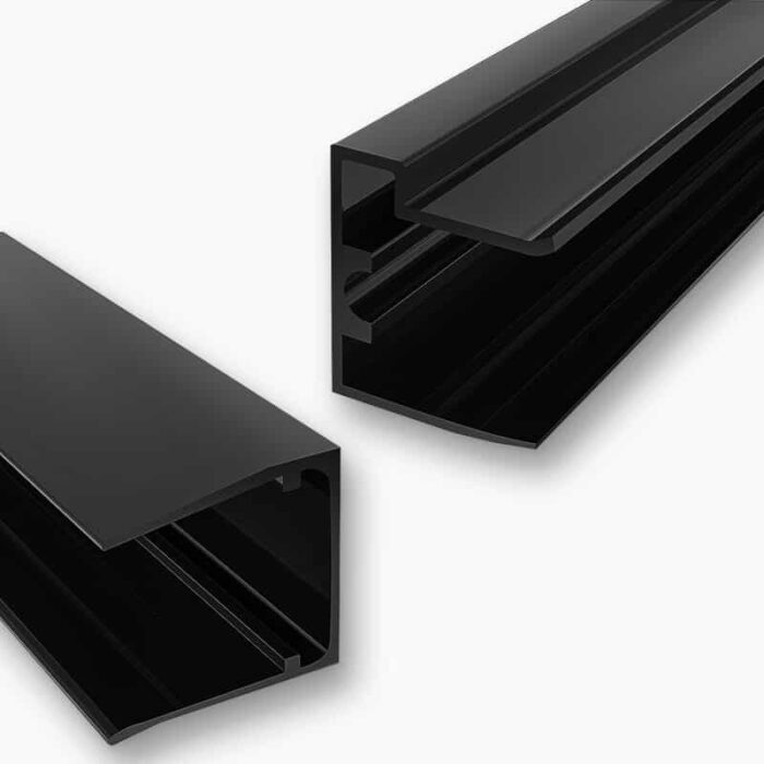 U Profil 16 mm Alu anthrazit mit Tropfkante - Verschluß untere Seite Stegplatten – Bild 3