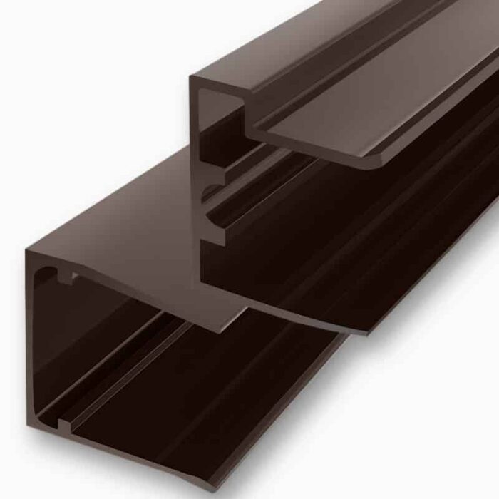 U Profil 16 mm Alu braun mit Tropfkante - Verschluß untere Seite Stegplatten – Bild 2